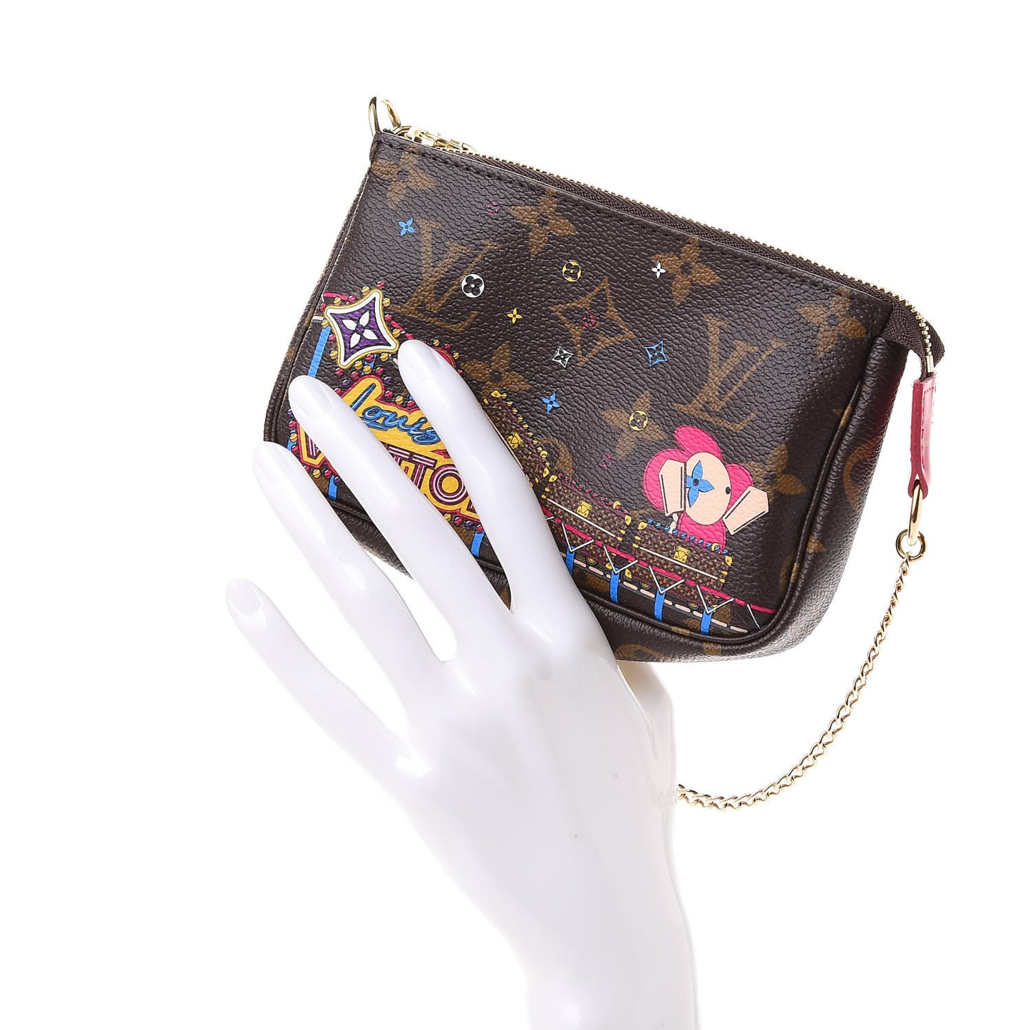 Monogram 2020 Christmas Animation Roller Coaster Mini Pochette Accessories Pivoine