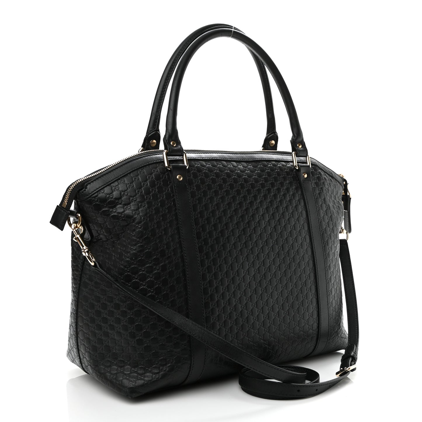 Soft Microguccissima Large Dome Satchel Black