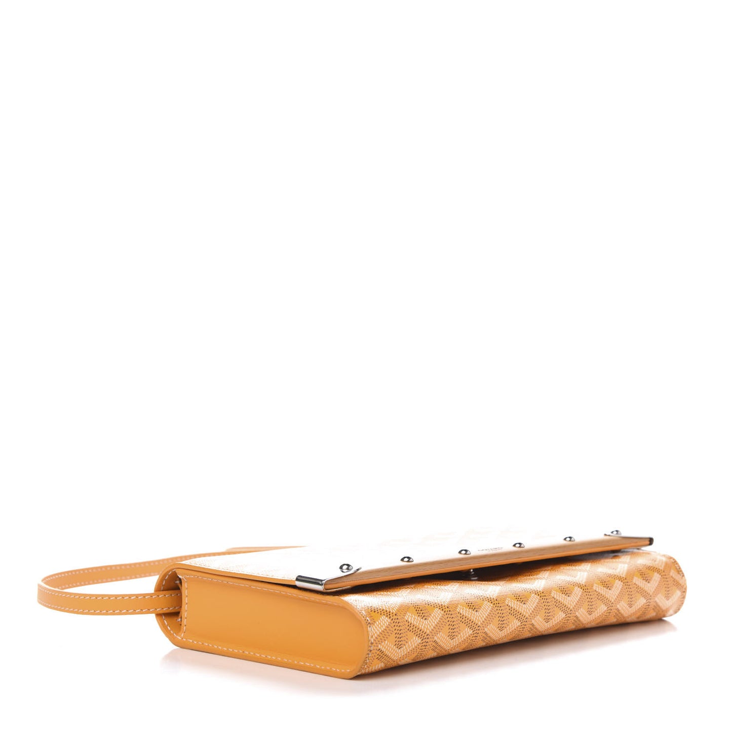 Goyardine Monte Carlo Bois Clutch With Strap Yellow