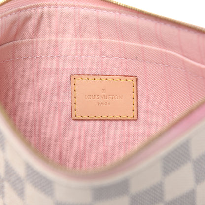 Louis Vuitton Damier Azur Neverfull MM GM Pochette Rose Ballerine 6 of 14