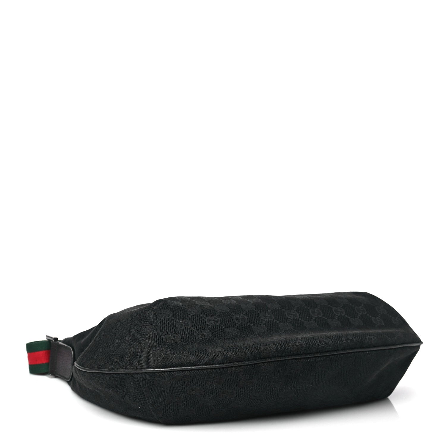 Gucci Monogram Web Medium Half Moon Hobo Black 4 of 10