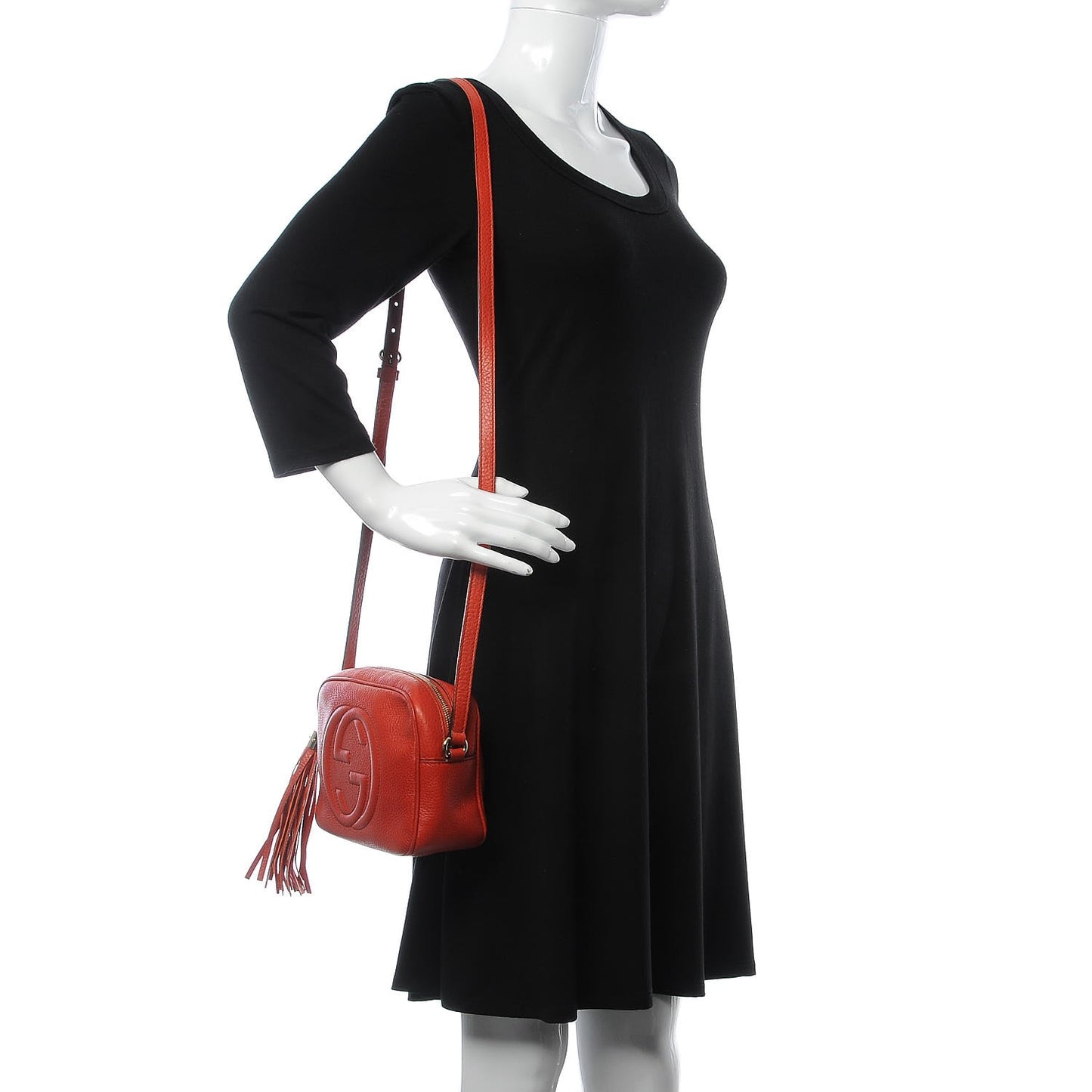 Pebbled Calfskin Small Soho Disco Bag Sun Orange