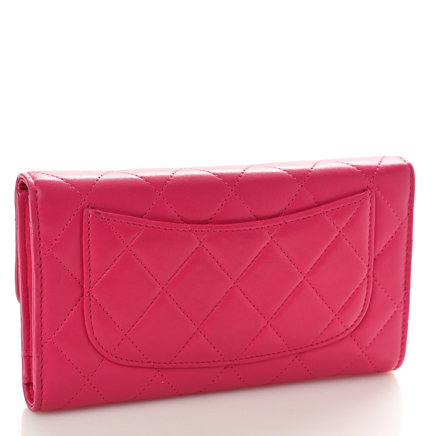 Chanel Lambskin Quilted Large Flap Wallet Fuchsia 3 of 10