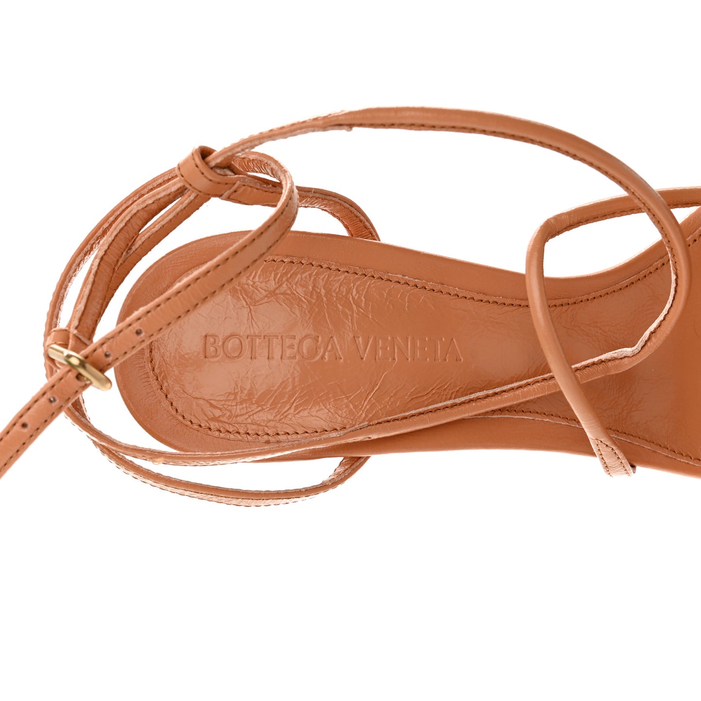 Crush Calfskin The Line 90mm Sandals 36 Clay