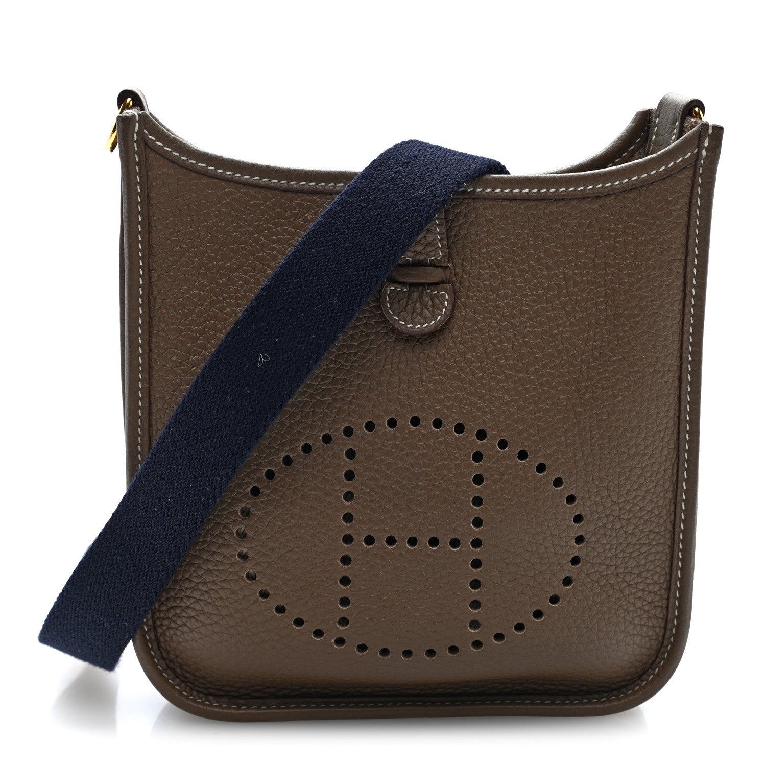 Hermes Taurillon Clemence Amazone Evelyne TPM Etoupe Bleu Indigo 1 of 9