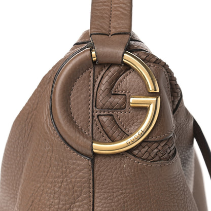 Gucci Pebbled Calfskin Twill Hobo Brown 14 of 17