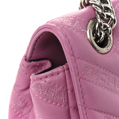 Balenciaga Calfskin Logo Matelasse M BB Chain Shoulder Bag Pink 12 of 14