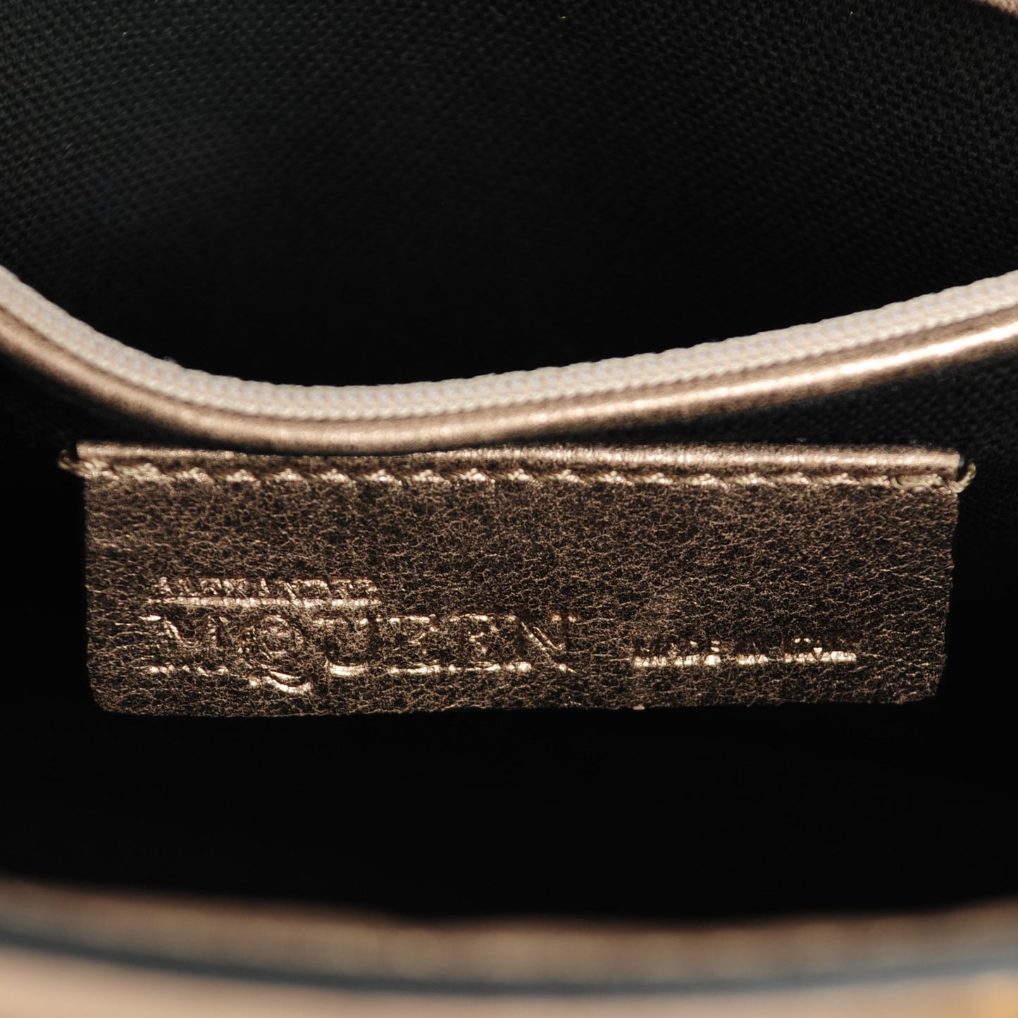Metallic Calfskin Mini Padlock Tote Nude Gold