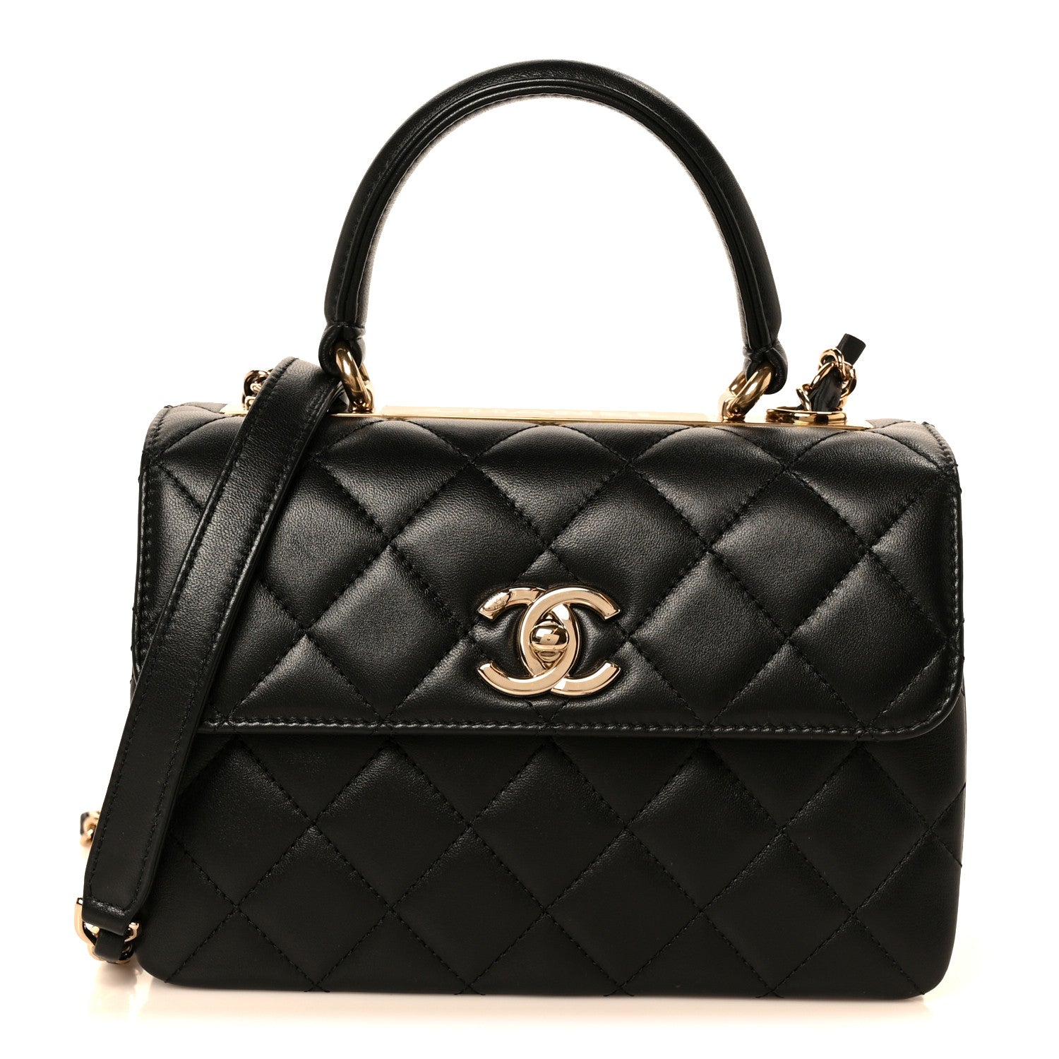 Chanel Lambskin Quilted Mini Trendy CC Dual Handle Flap Bag Black 1 of 12