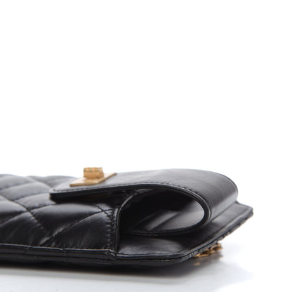 Chanel Aged Calfskin Quilted 2.55 Reissue Phone Holder With Chain Black 7 of 11