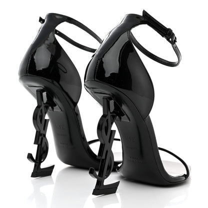 Saint Laurent Patent Calfskin Opyum 110 Sandals 36.5 Black 4 of 8