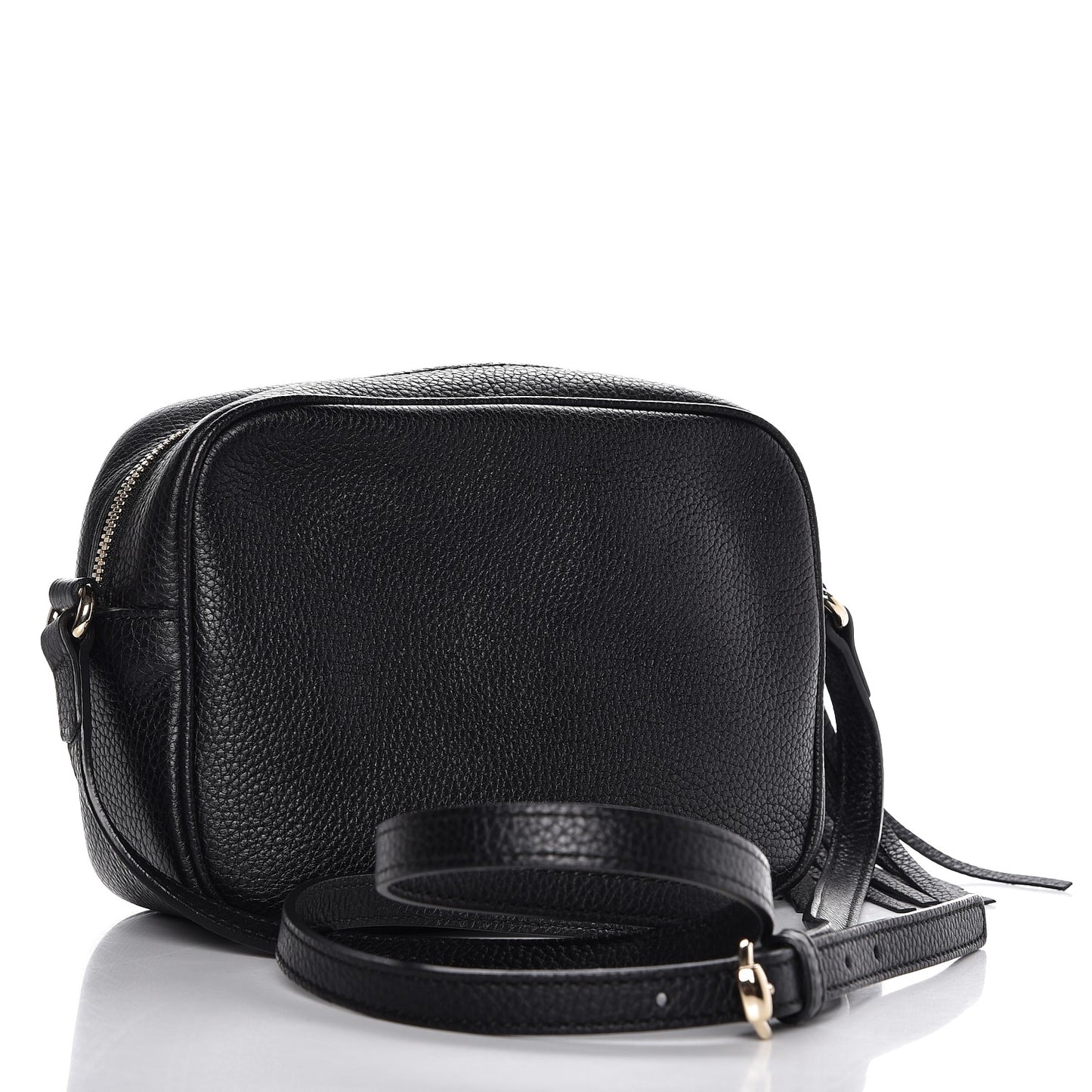Pebbled Calfskin Small Soho Disco Bag Black