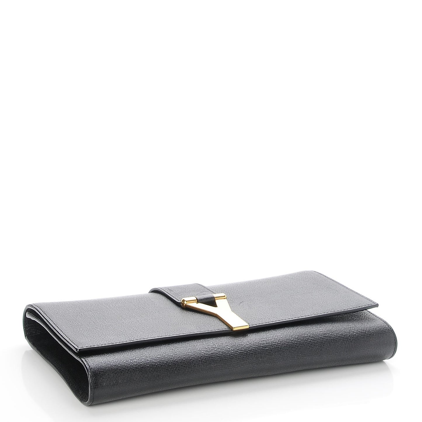 Textured Calfskin Y Ligne Clutch Black