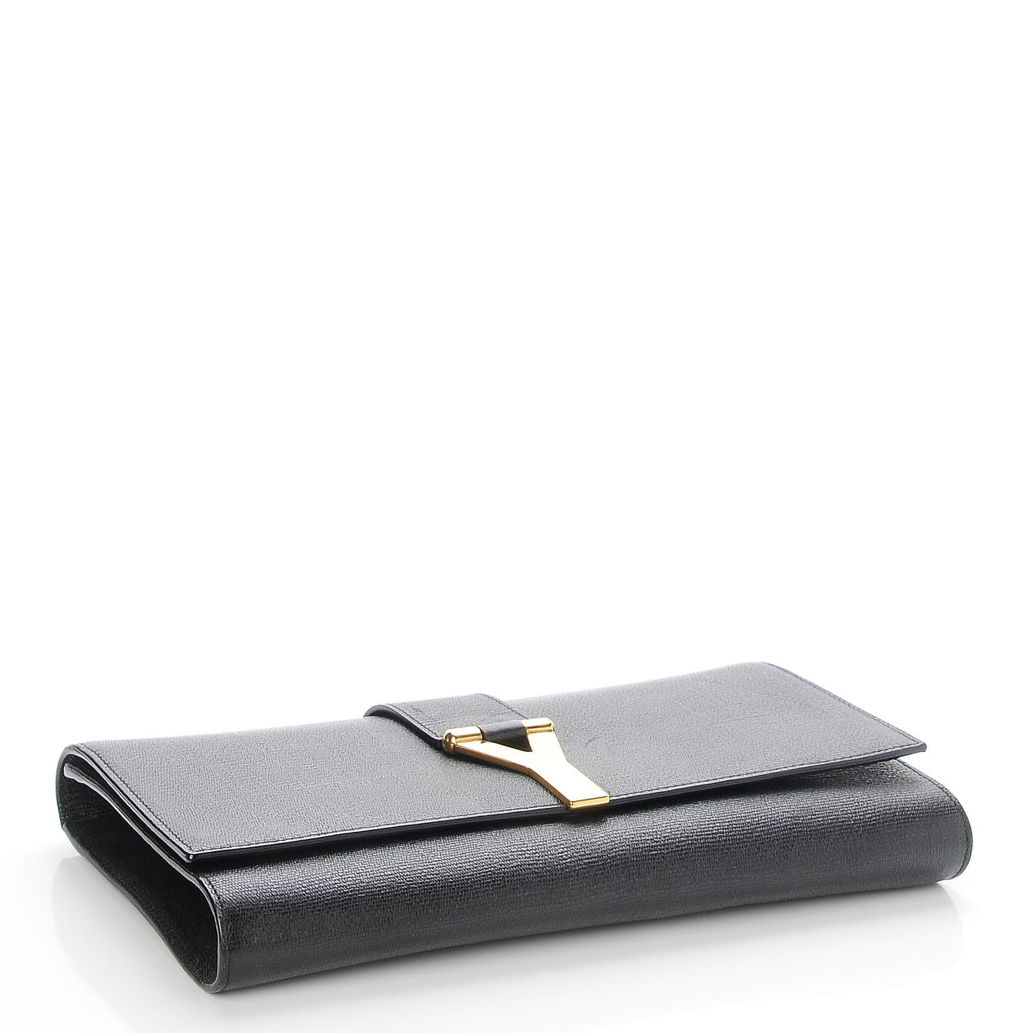 Saint Laurent Textured Calfskin Y Ligne Clutch Black 4 of 7