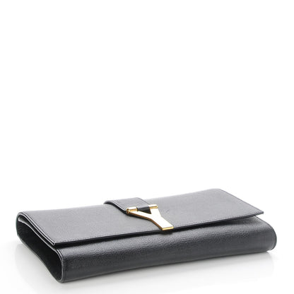 Saint Laurent Textured Calfskin Y Ligne Clutch Black 4 of 7