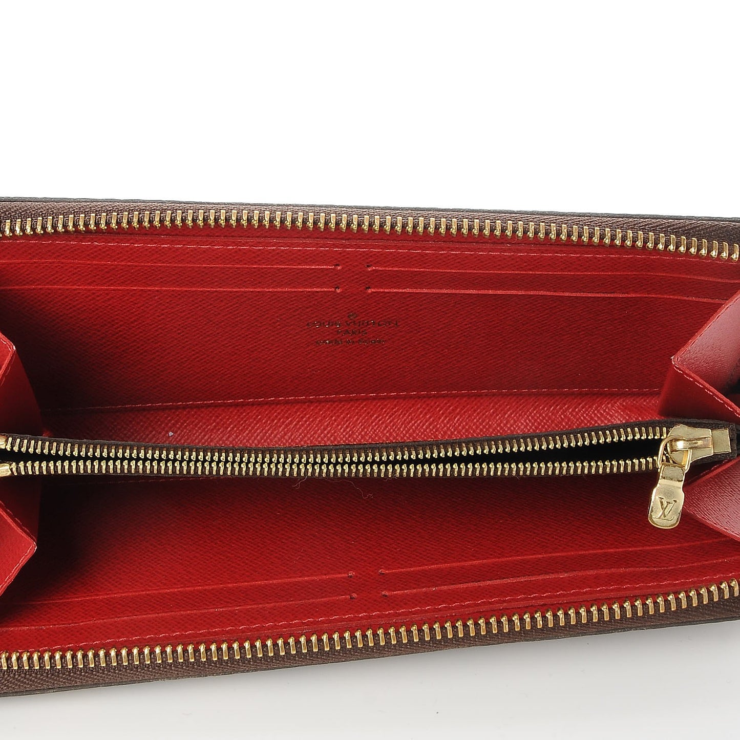 Damier Ebene Clemence Wallet Cherry