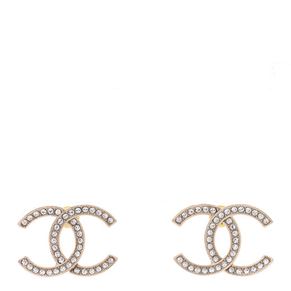 Chanel Crystal Large CC Earrings Gold 1 of 5