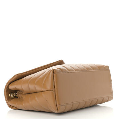 Saint Laurent Calfskin Y Quilted Monogram Small Loulou Chain Satchel Dark Natural 4 of 11