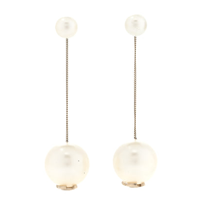 Chanel Pearl CC Chain Drop Earrings Gold 1 of 6