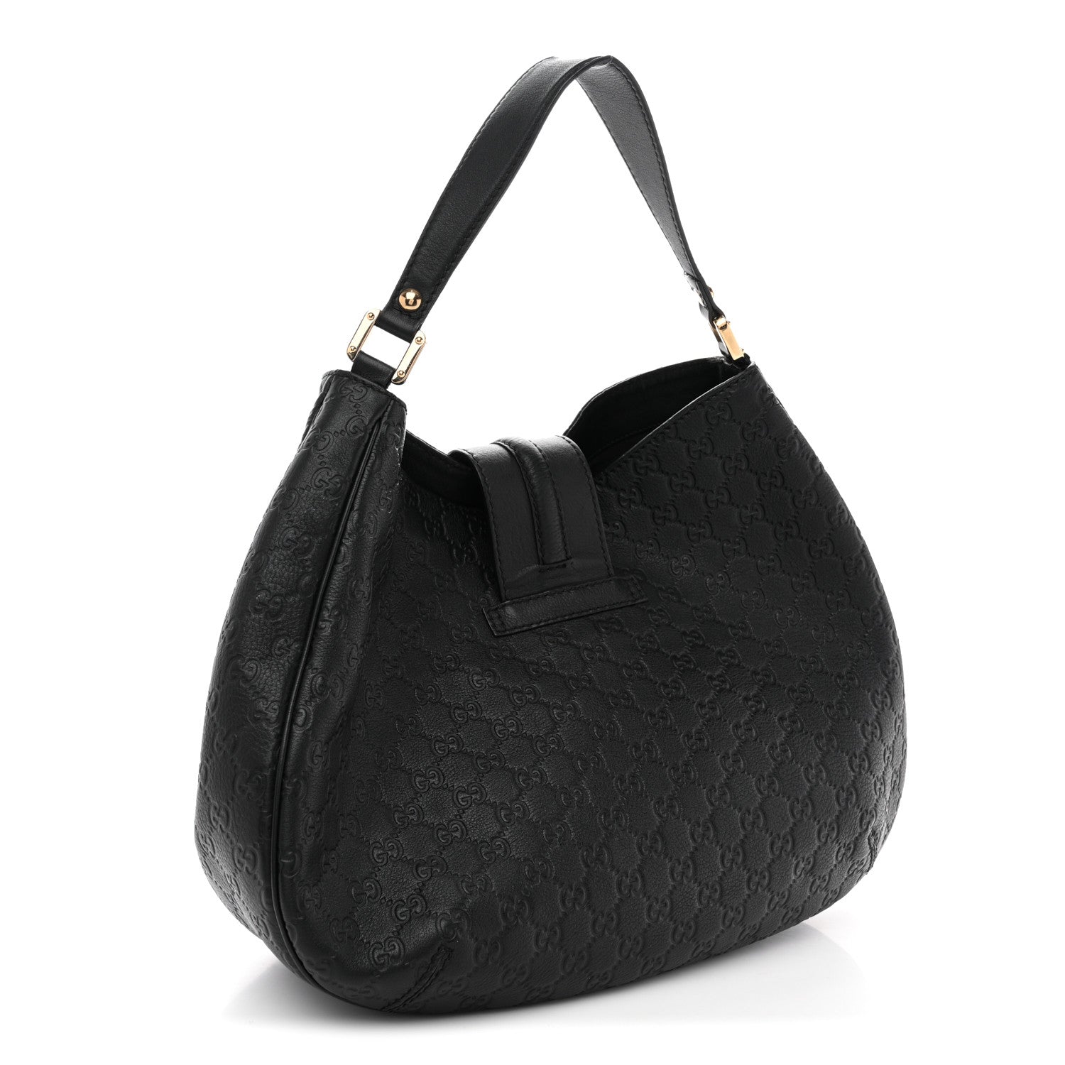 Gucci Guccissima Large New Ladies Web Hobo Black Black 3 of 14