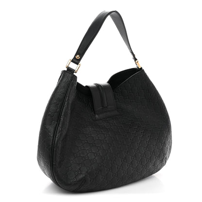 Gucci Guccissima Large New Ladies Web Hobo Black Black 3 of 14