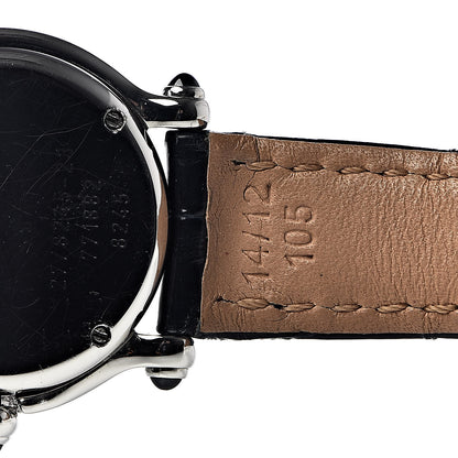 Chopard Stainless Steel Alligator Diamond 26mm Happy Sport Moon Star Quartz Watch Black 7 of 8