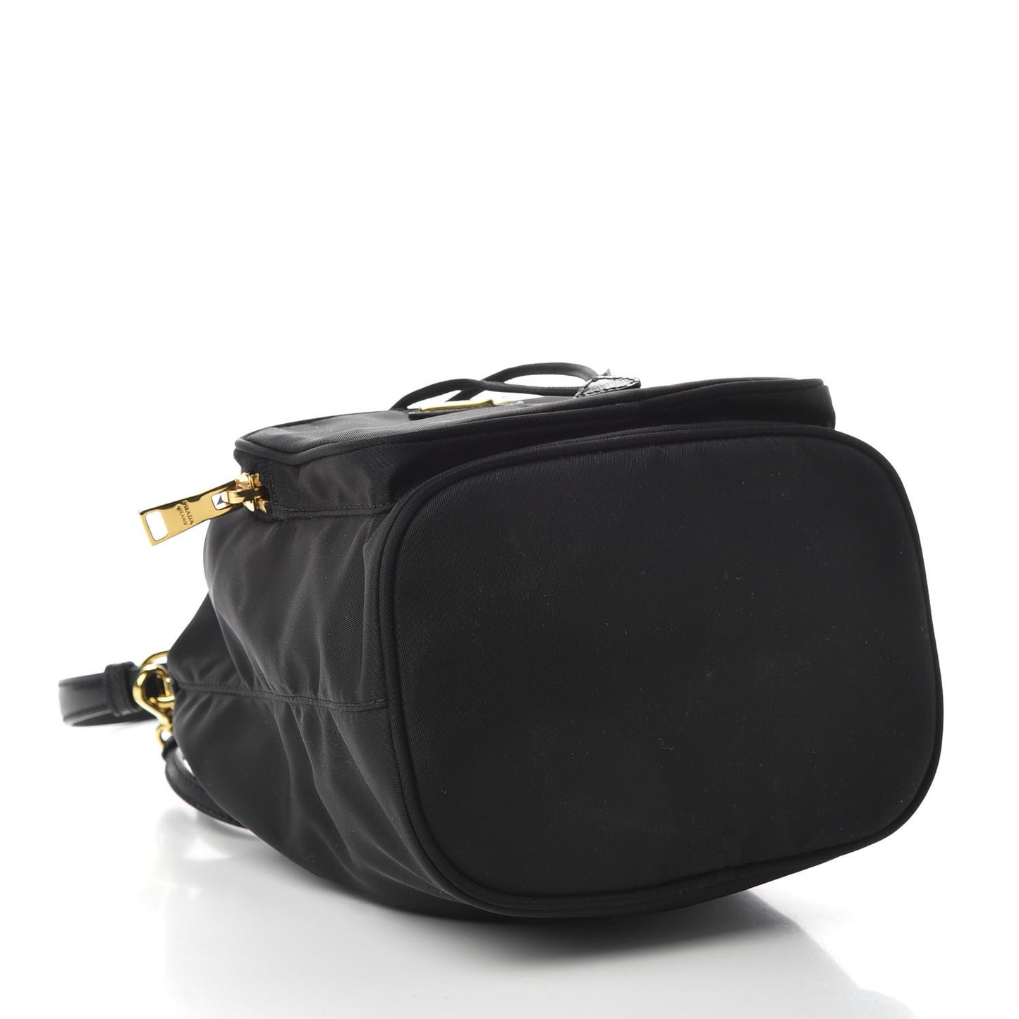 Saffiano Tessuto Nylon Mini Bucket Crossbody Bag Black