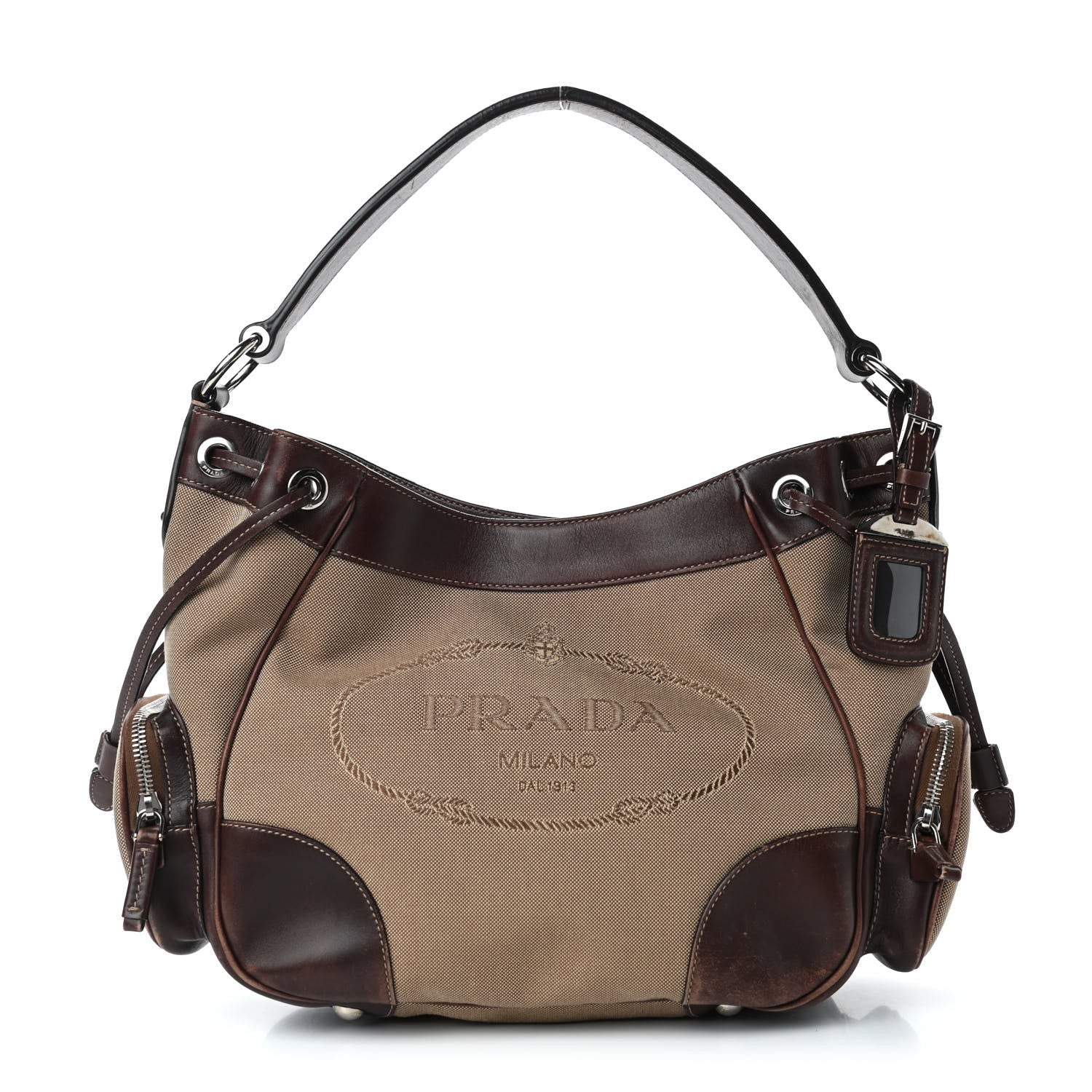 Prada Jacquard Logo Shoulder Bag Corda Bruciato 1 of 6