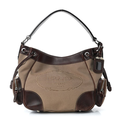 Prada Jacquard Logo Shoulder Bag Corda Bruciato 1 of 6