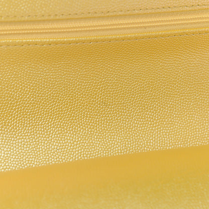 Chanel Iridescent Caviar Quilted Medium Double Flap Yellow 10 of 13