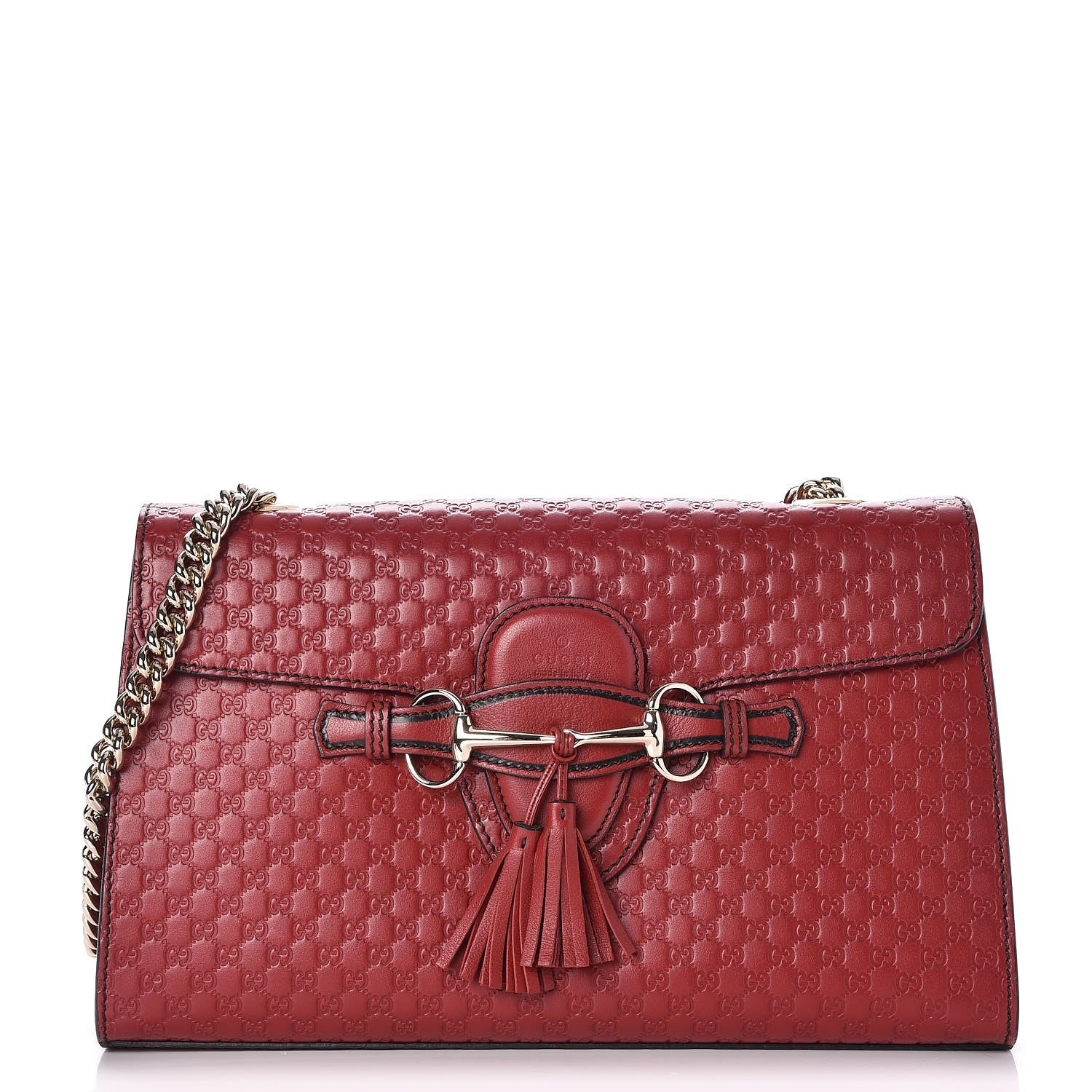 Gucci Microguccissima Medium Emily Chain Shoulder Bag Red 1 of 9