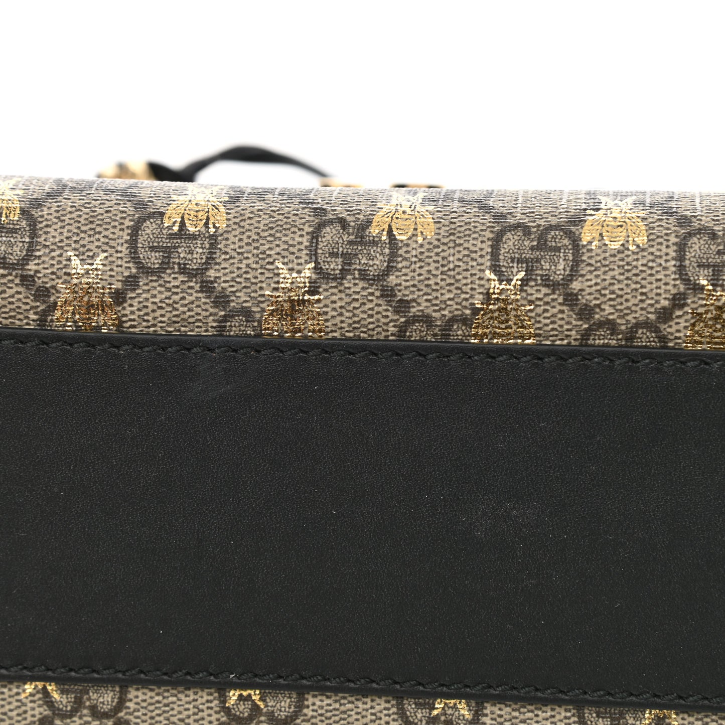 GG Supreme Monogram Bees Small Padlock Tote Beige Oro Black