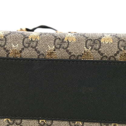 Gucci GG Supreme Monogram Bees Small Padlock Tote Beige Oro Black 12 of 12