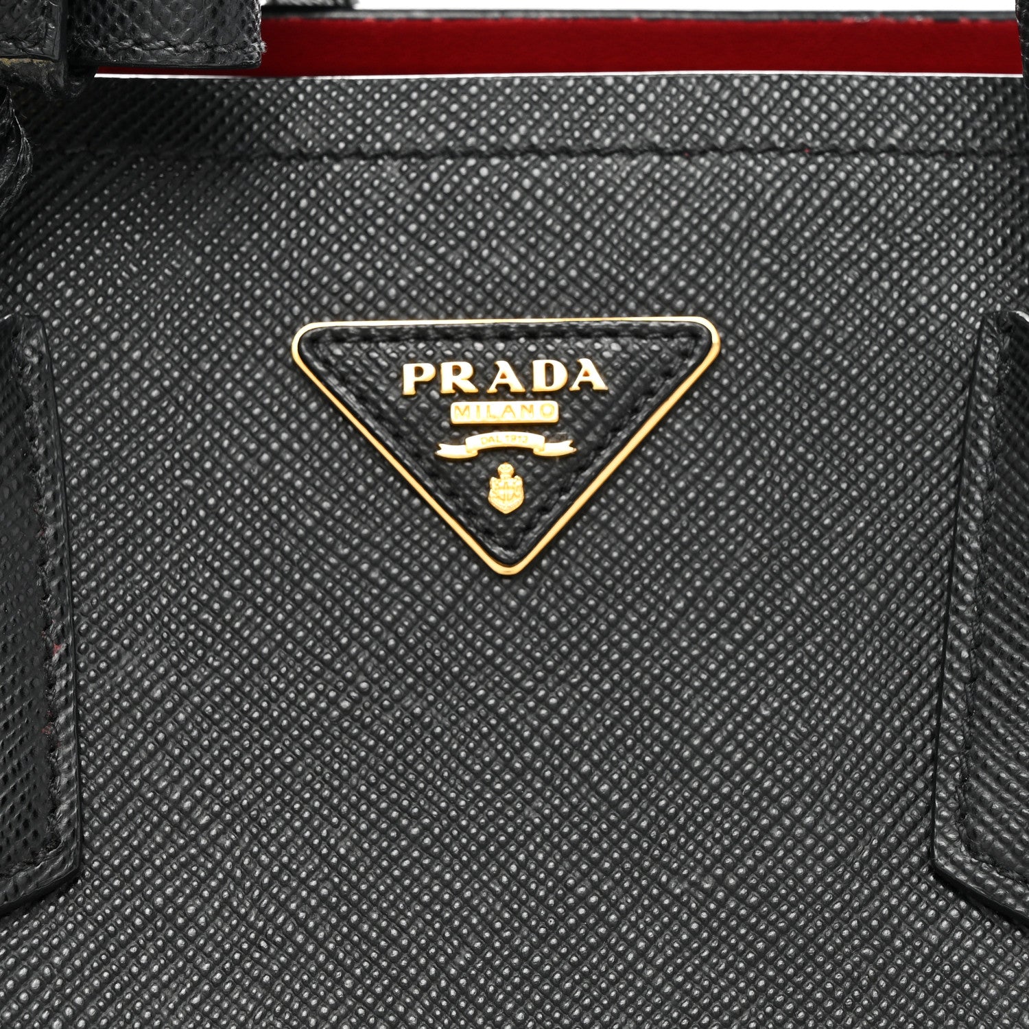Prada Saffiano Cuir Medium Double Bag Black Fuoco 6 of 9