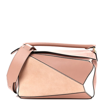 Loewe Calfskin Suede Medium Puzzle Bag Blush 1 of 12
