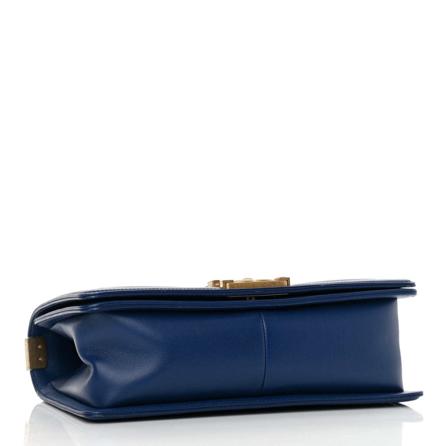 Chanel Calfskin Chevron Quilted Medium Boy Flap Blue 4 of 10
