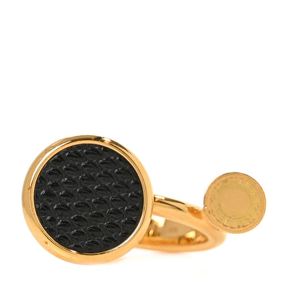 Hermes Metal Lizard Cor Ring M 54 7  Black 1 of 6