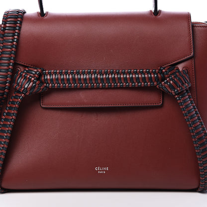 Celine Smooth Calfskin Micro Bi-Color Braided Belt Bag Red Wood 9 of 14