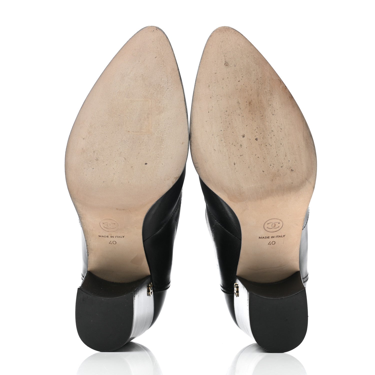 Chanel Calfskin CC Short Boots 40 Black 5 of 8