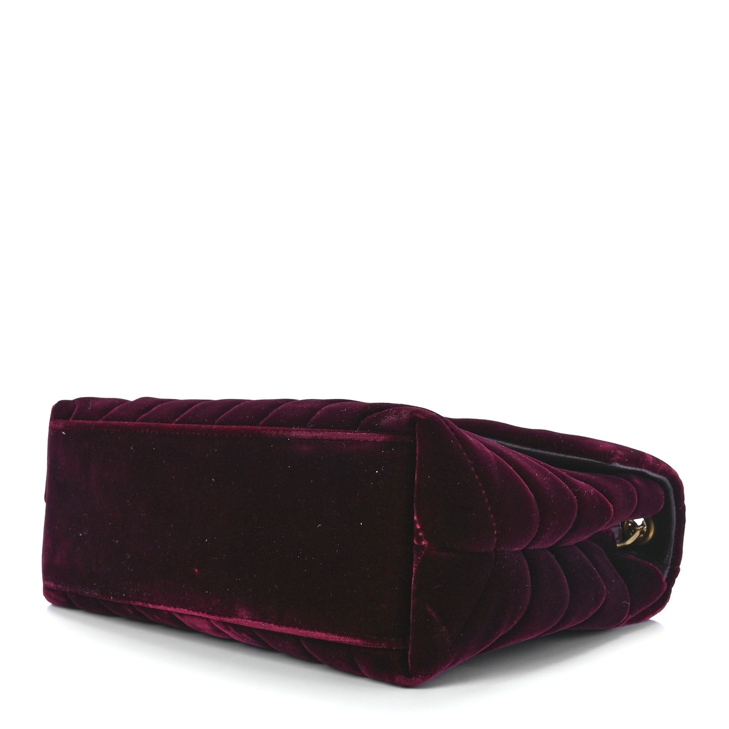 Velvet Y Quilted Monogram Small Loulou Chain Satchel Burgundy