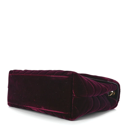 Saint Laurent Velvet Y Quilted Monogram Small Loulou Chain Satchel Burgundy 10 of 12