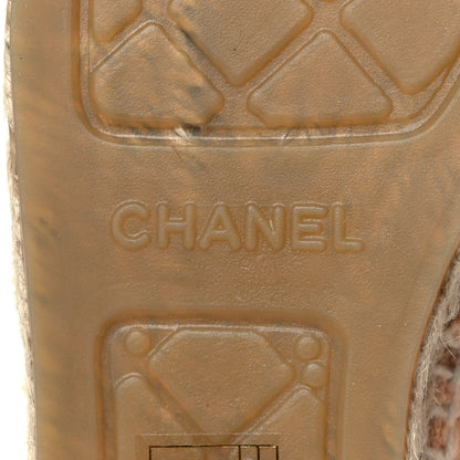 Chanel Tweed Lambskin CC Espadrilles 40 Dark Beige Light Brown 6 of 10