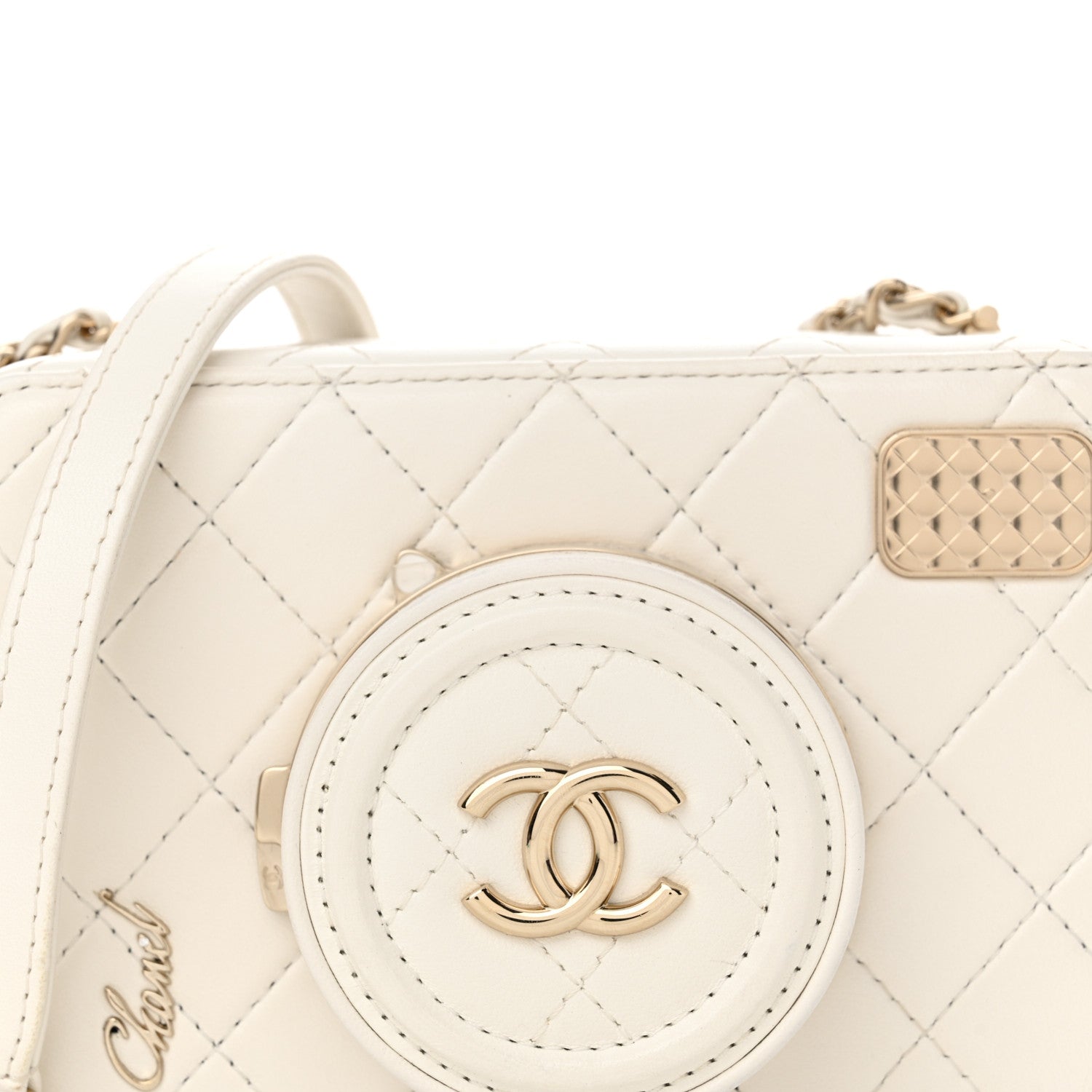 Chanel Lambskin Quilted Coco Click Bag White 8 of 11