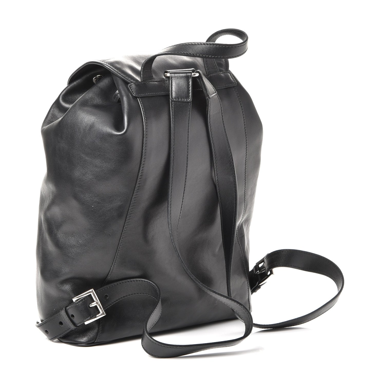 Soft Calfskin Cinch Backpack Black