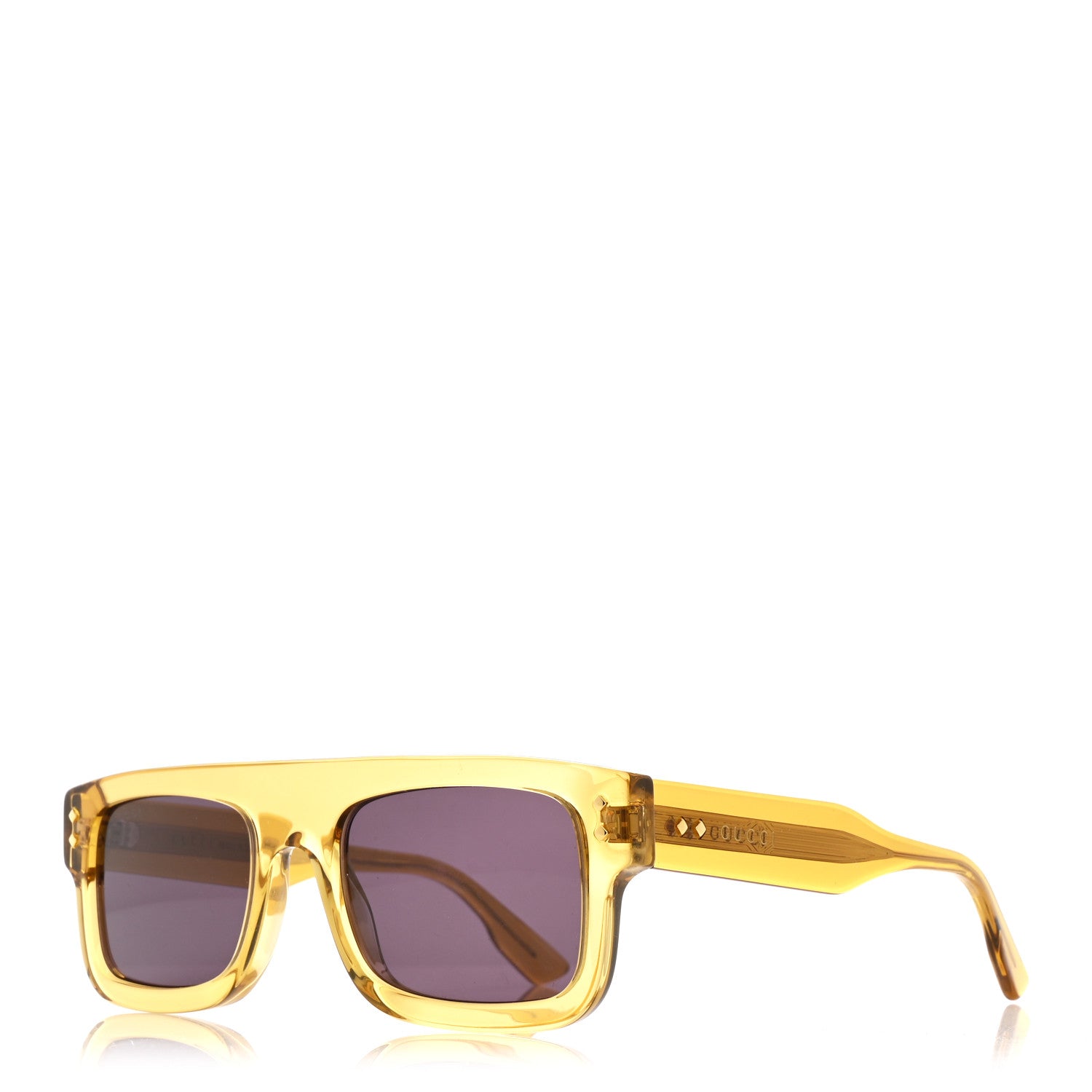 Gucci Acetate Square Frame Sunglasses GG1085S Yelllow 1 of 8