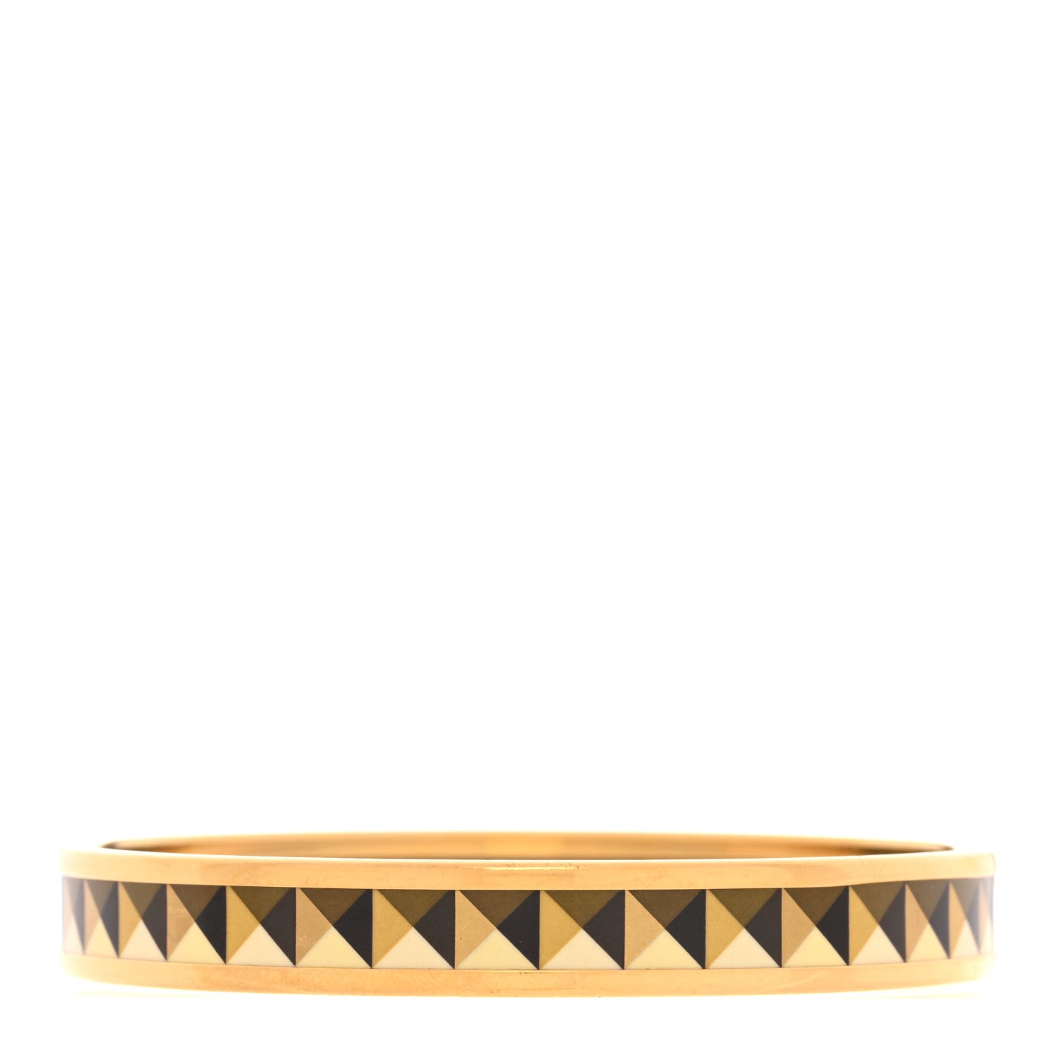 Hermes Enamel Printed Narrow Clous en Trompe l'Oeil Bracelet 65 3 of 6