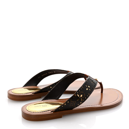 Louis Vuitton Monogram Sunny Flat Thong Sandals 38.5 Brown 5 of 9