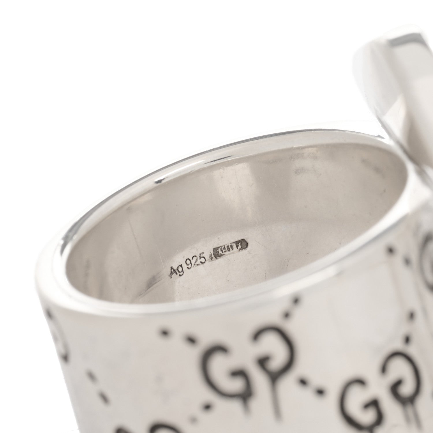Gucci Sterling Silver GucciGhost Hamlet Skull Ring 59 8.75 5 of 6