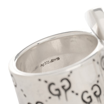 Gucci Sterling Silver GucciGhost Hamlet Skull Ring 59 8.75 5 of 6
