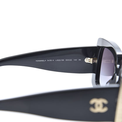 Chanel Acetate Rectangle Sunglasses 5435 Black 5 of 8